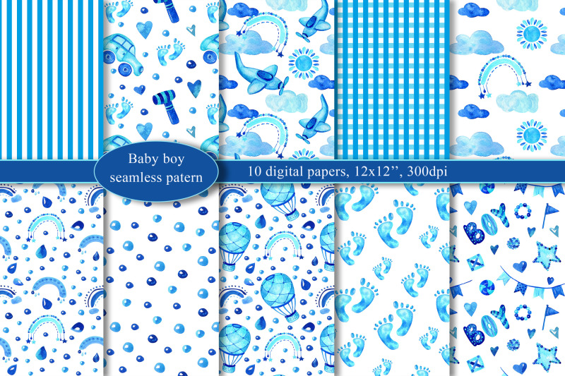baby-boy-digital-paper-watercolor-seamless-pattern-baby-shower-cute