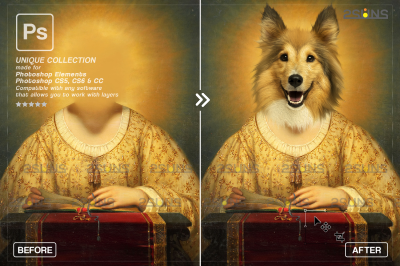 royal-pet-portrait-templates-vol-17-digital-pet-art-pet-painting