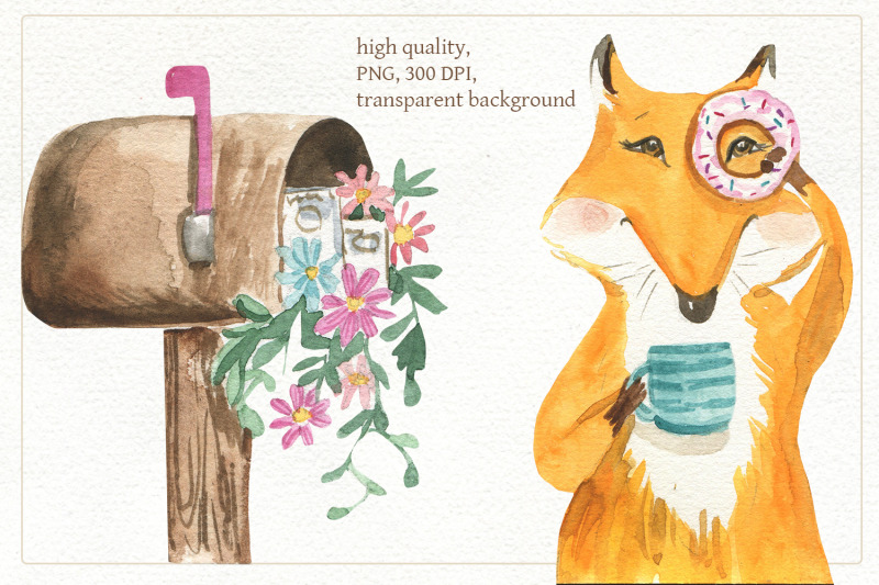 set-of-illustrations-of-foxes