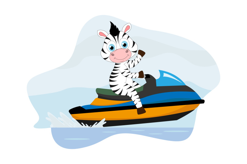 cute-zebra-cartoon-ride-speedboat