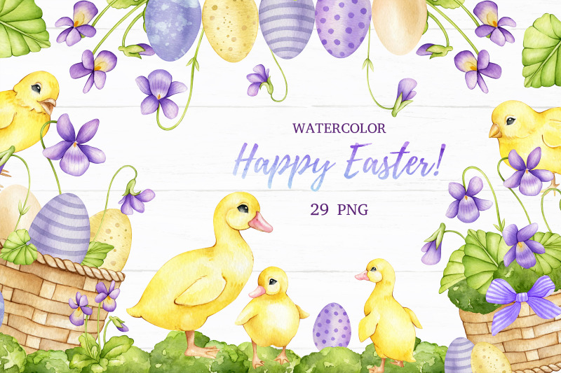 watercolor-easter-clipart-chickens-and-ducklings
