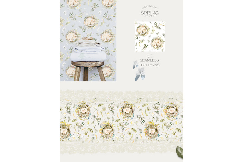 woodland-patterns-watercolor-nursery-clipart