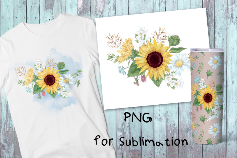 sunflower-sublimation-design-for-printing