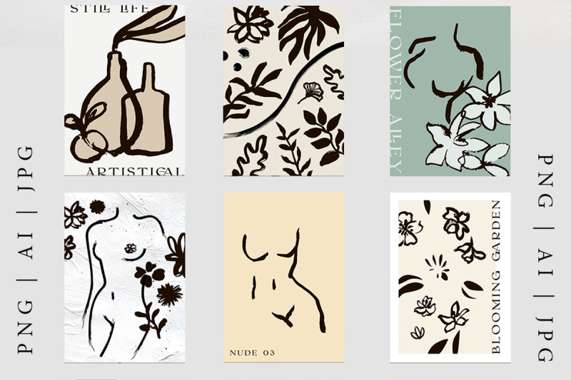 abstract-ink-wash-floral-posters