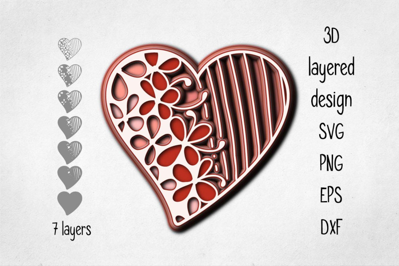 3d-layered-heart-svg