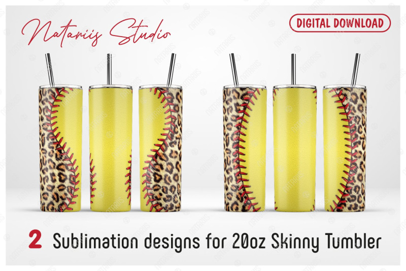 2-softball-leopard-print-patterns-for-20oz-skinny-tumbler