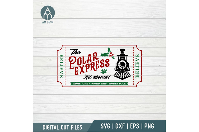 Polar Express Ticket svg, Christmas svg cut file By am ds9n | TheHungryJPEG