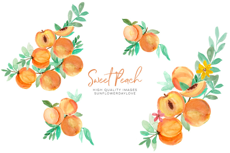 summer-peaches-clipart-greenery-peaches-peach-fruit-clip-art-diy