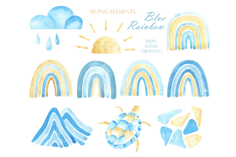 blue-rainbow-watercolor-clipart-baby-clipart-rainbow-mountains