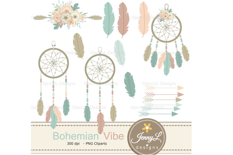 bohemian-digital-papers-and-clipart