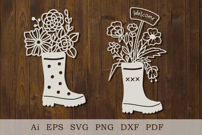rubber-boots-with-flowers-template