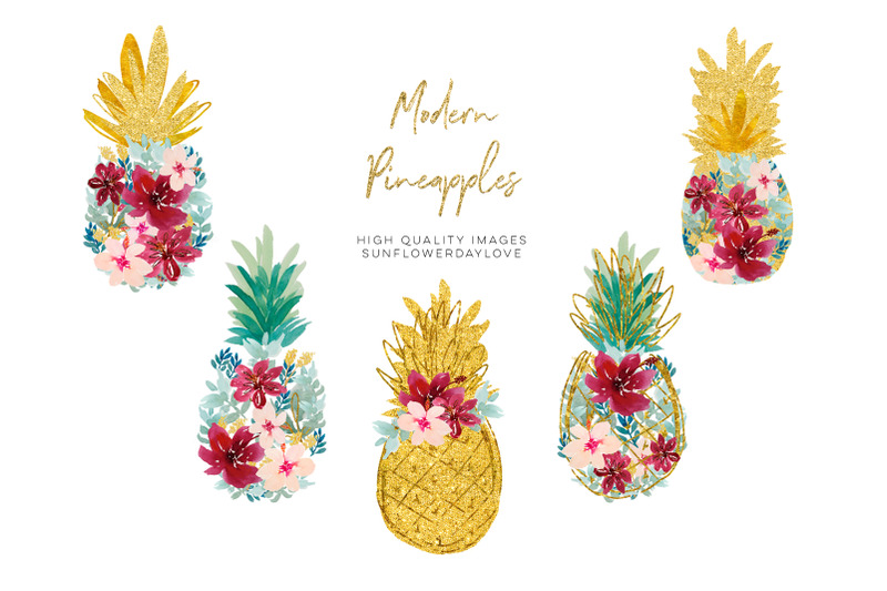 marsala-pineapple-clip-art-tropical-print-clip-art-hibiscus-floral