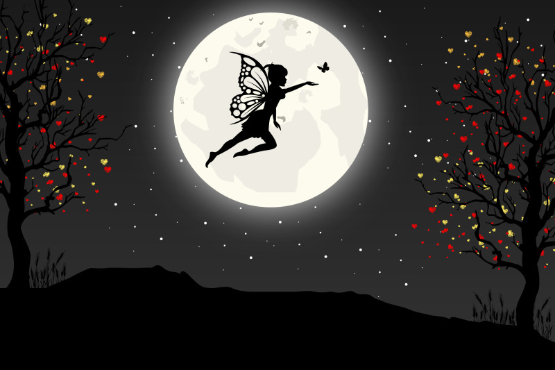 fairy-and-moon-silhouette