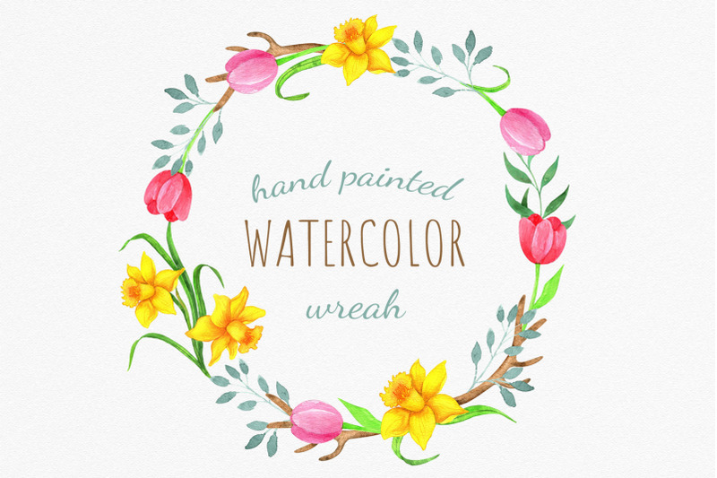 spring-watercolor-clipart-easter-tulips-daffodils-wreath