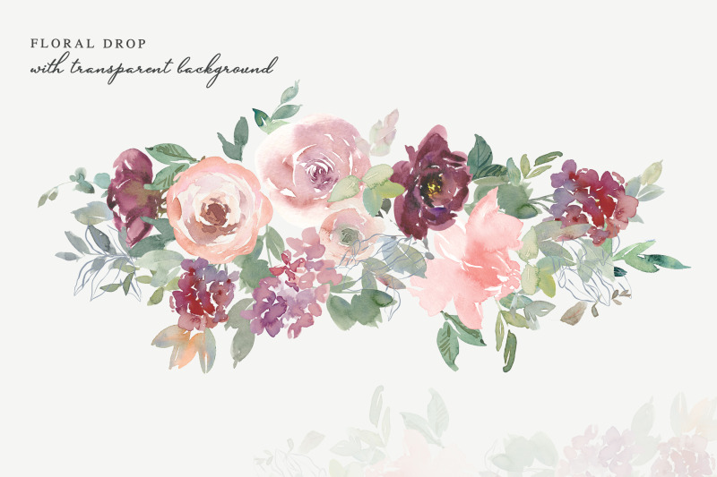 watercolor-blush-burgundy-floral-clipart-set