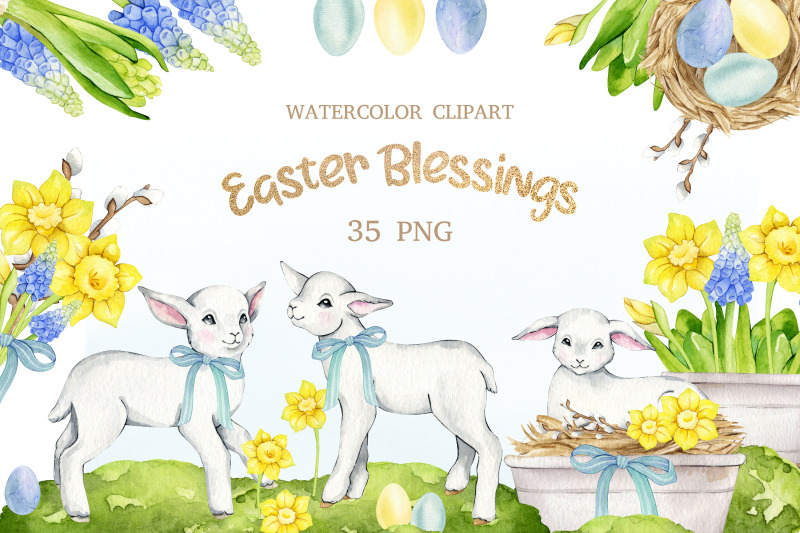 watercolor-easter-clipart-cute-sheep-and-lamb