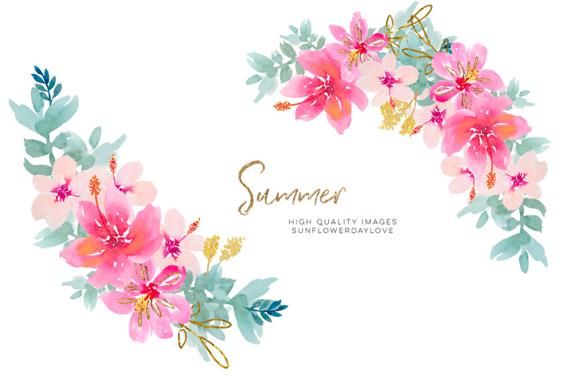 tropical-watercolor-flower-clipart-pink-watercolor-flowers-clipart