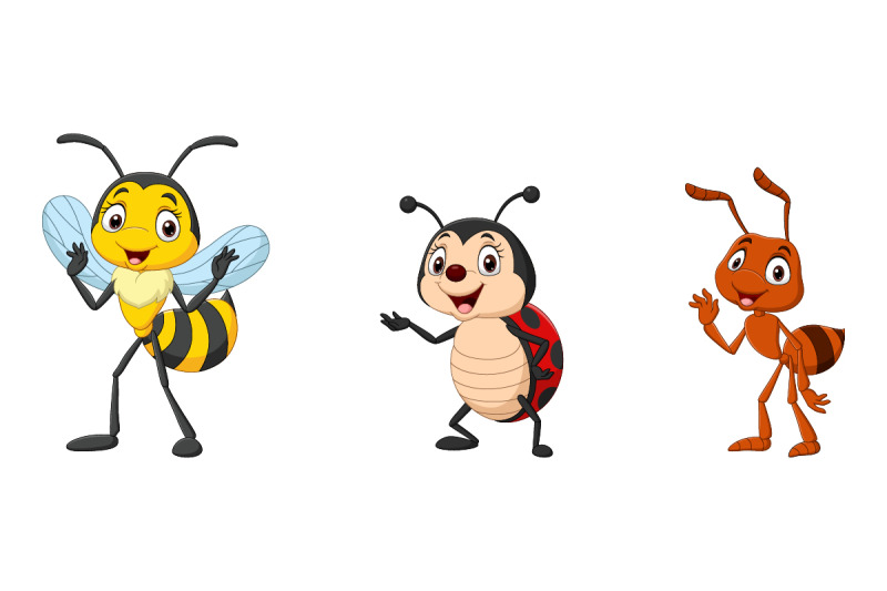 set-of-six-cartoon-insect-character