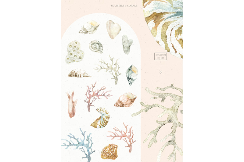 underwater-watercolor-patterns-set