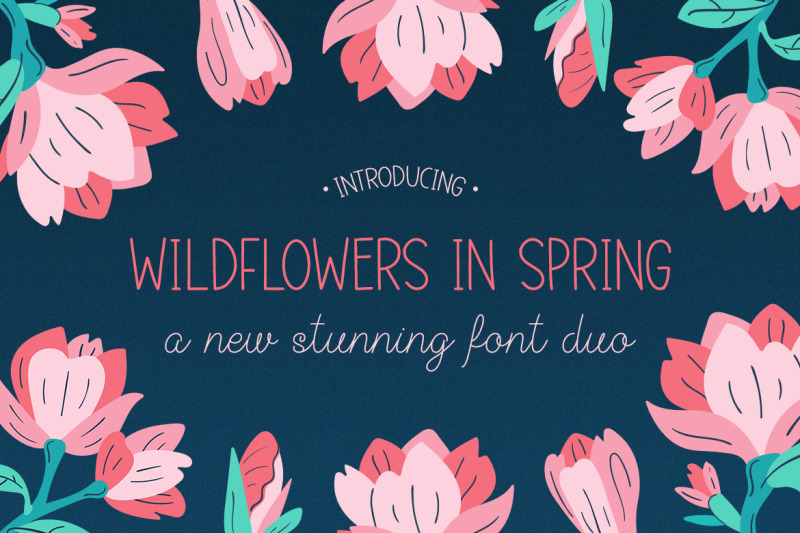wildflowers-in-spring-font-duo-wedding-handwritten-fonts