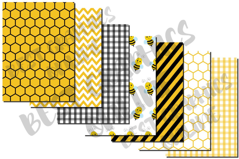 sweet-bee-digital-papers-pack-bees-background-digital-paper