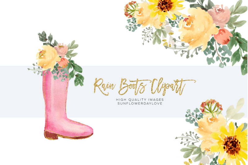 spring-rain-boot-with-flowers-clipart-sunflowers-boots-watercolor