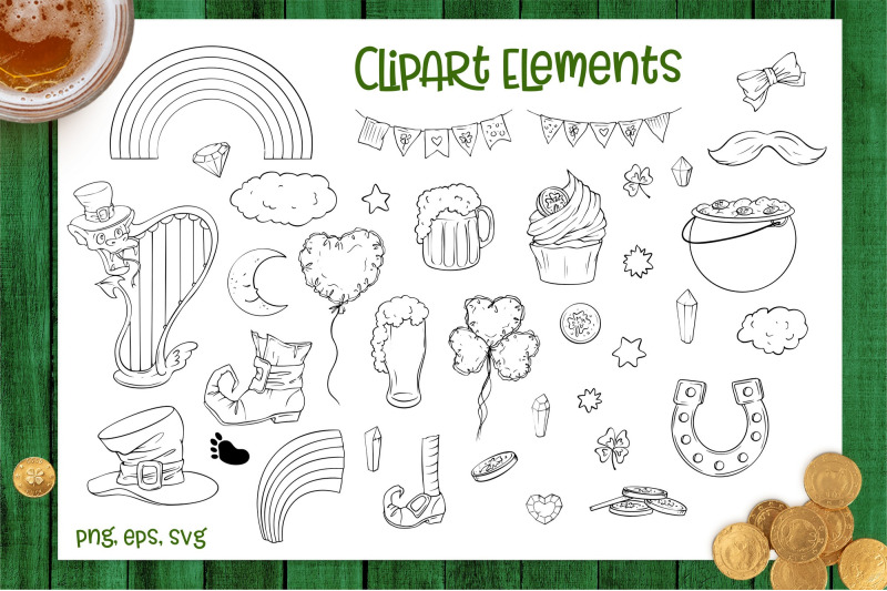 gnome-st-patrick-039-s-day-digital-clipart-doodle-style-svg