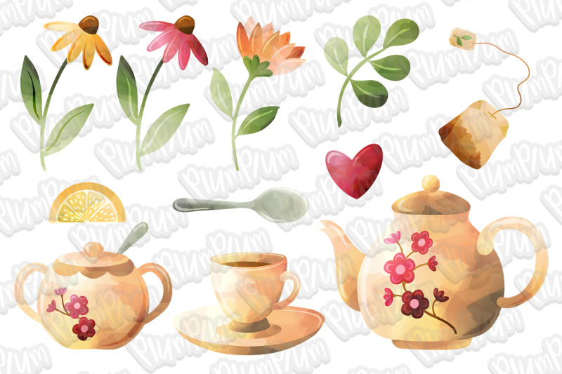 tea-time-watercolor-cliparts