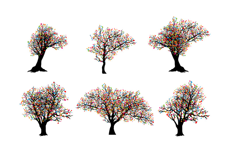 colorful-tree-silhouette-collection