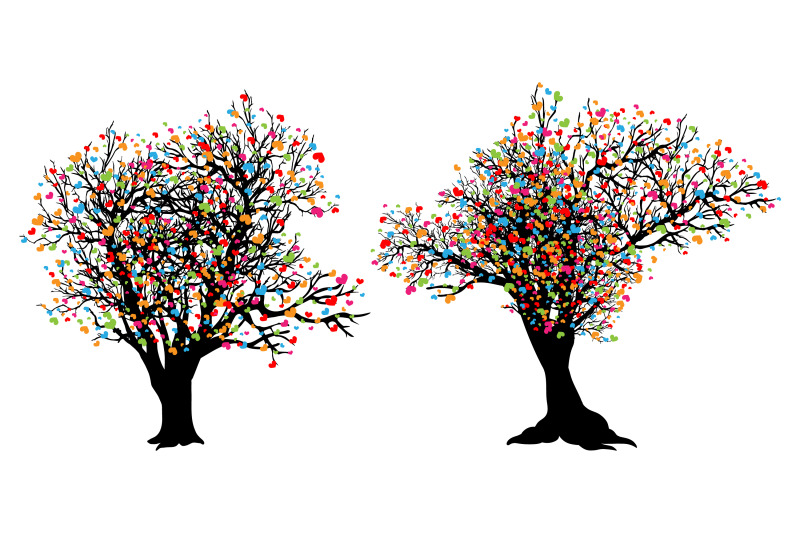 colorful-tree-silhouette-collection