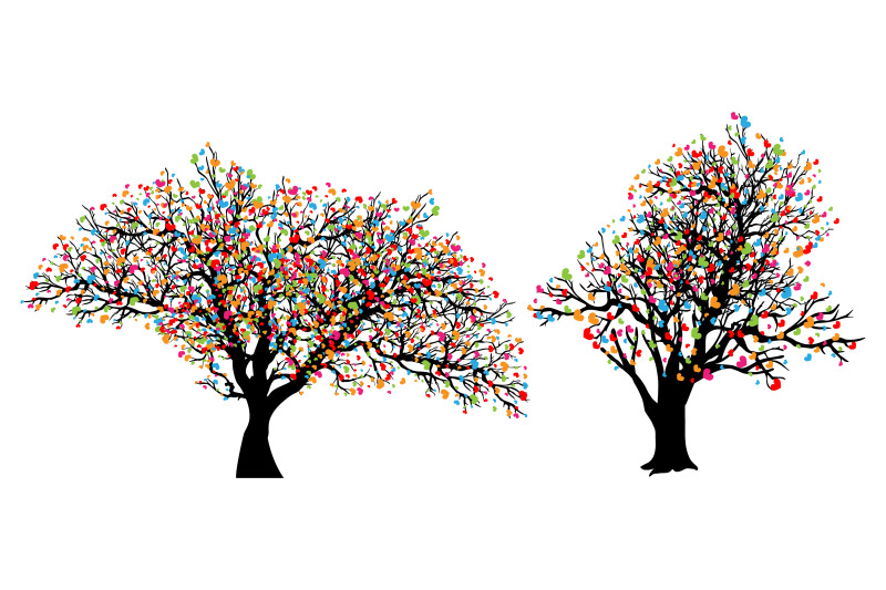 colorful-tree-silhouette-collection