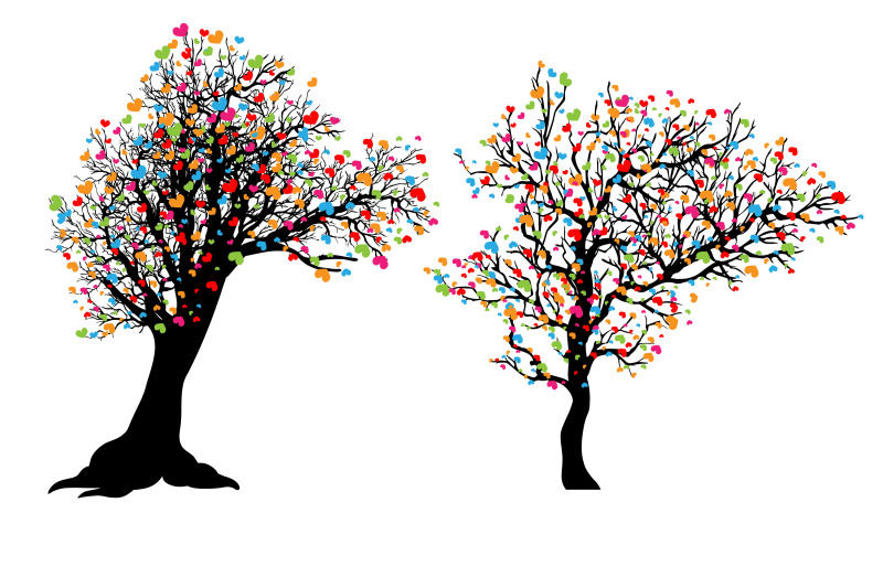 colorful-tree-silhouette-collection