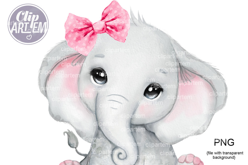 girl-elephant-with-pink-bow-png-images-shower-birthday-decor