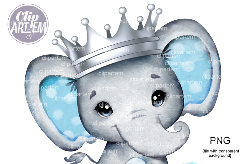 royal-boy-elephant-silver-crown-png-sublimation-images