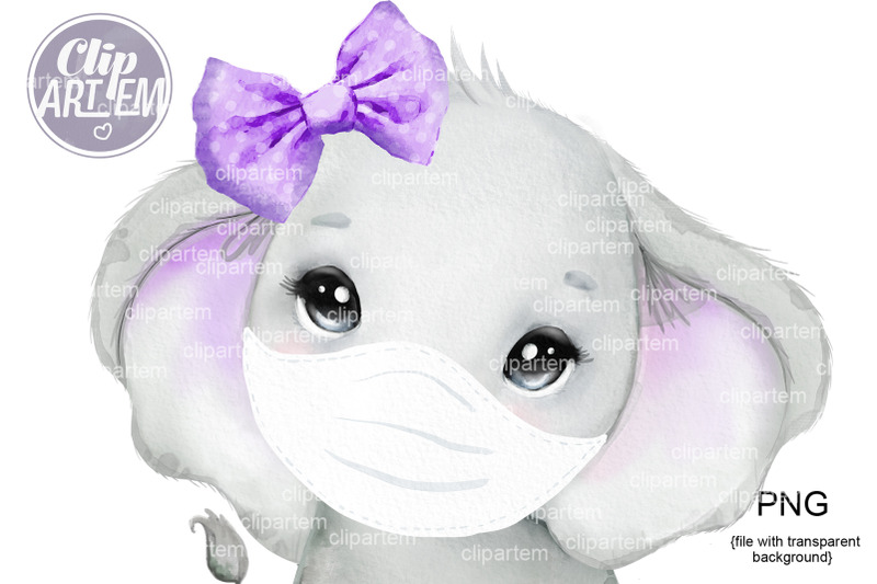 purple-elephant-in-mask-girl-png-images-sublimation