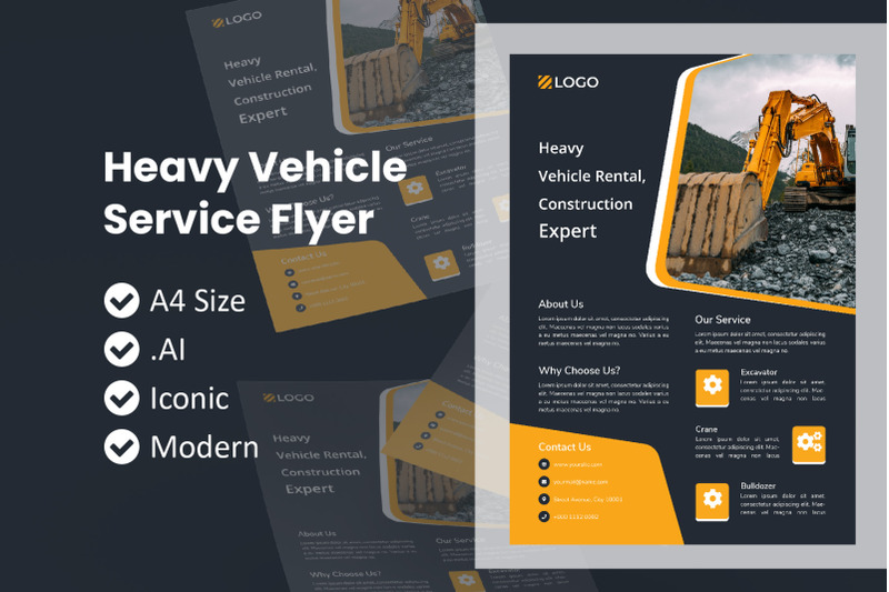 heavy-vehicle-rental-brochure-template