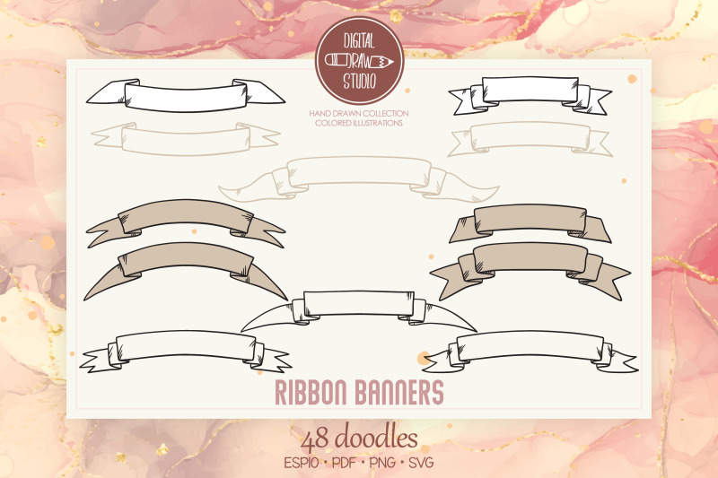 ribbon-banners-hand-drawn-decorative-elements-vintage-scroll