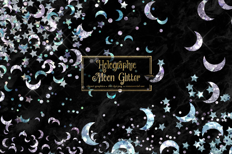 holographic-moon-glitter-clipart