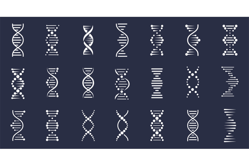 dna-icons-genetic-spiral-structure-genome-helix-biotechnology-molec