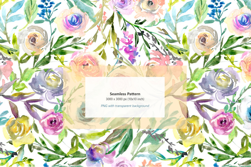 watercolor-flowers-elements-bouquets-pattern