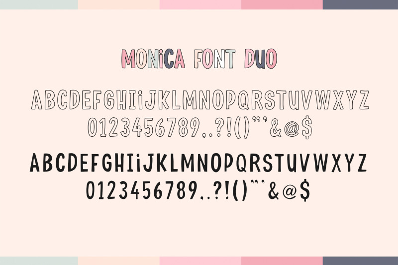 monica-font-duo-cute-hand-drawn-fonts