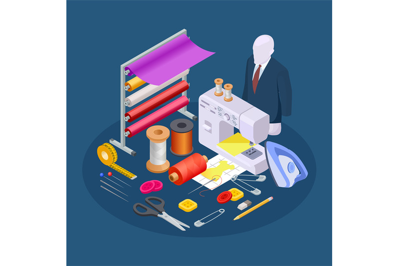 textile-industry-composition-isometric-sewing-vector-sewing-workshop