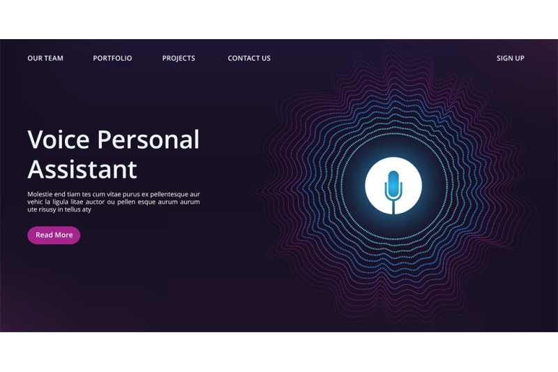 voice-assistant-landing-web-page-template-with-vector-sound-wave-and