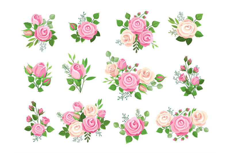 rose-bouquets-red-white-and-pink-roses-flower-elements-with-green-l