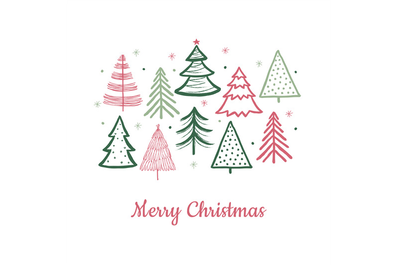 doodle-christmas-tree-card-doodle-fir-trees-snow-season-concept-vect