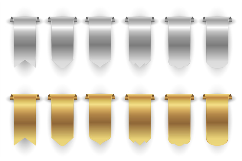 metal-banners-gold-silver-ribbon-isolated-on-white-background-hangin