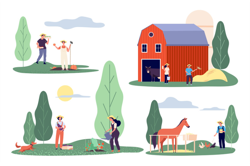 flat-farmers-harvest-time-farm-flat-vector-concepts-agricultural-wo