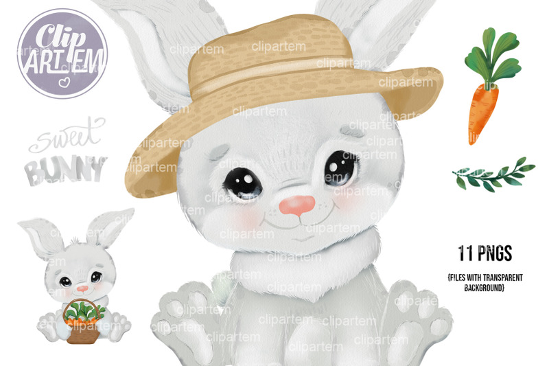 watercolor-neutral-baby-bunny-rabbit-clip-art-set-of-11-pngs-images