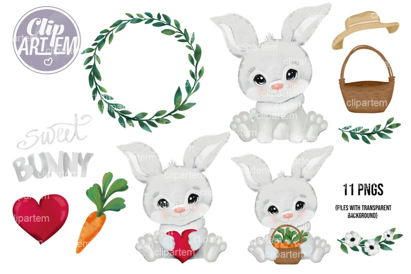 watercolor-neutral-baby-bunny-rabbit-clip-art-set-of-11-pngs-images