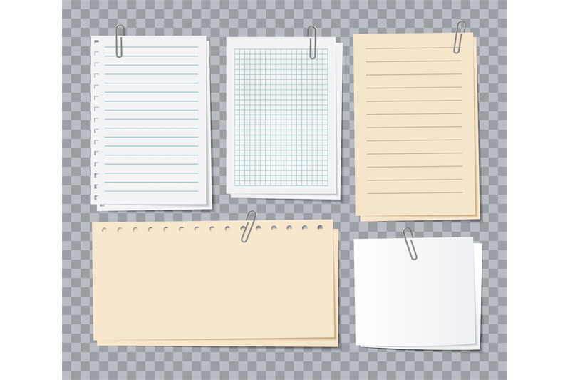 note-papers-sheets-different-notepaper-with-paper-clips-memo-sticker